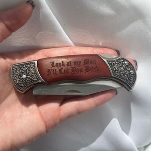 Custom engraved knife for your crazy lady! ;)